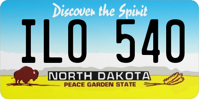 ND license plate ILO540
