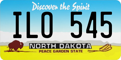 ND license plate ILO545
