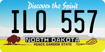 ND license plate ILO557