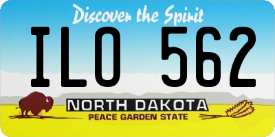 ND license plate ILO562