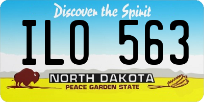 ND license plate ILO563