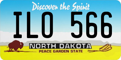 ND license plate ILO566