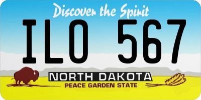 ND license plate ILO567