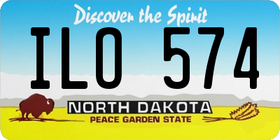 ND license plate ILO574