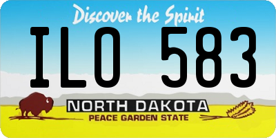 ND license plate ILO583