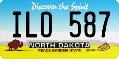 ND license plate ILO587
