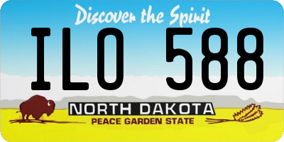 ND license plate ILO588