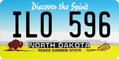 ND license plate ILO596