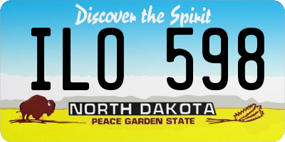ND license plate ILO598