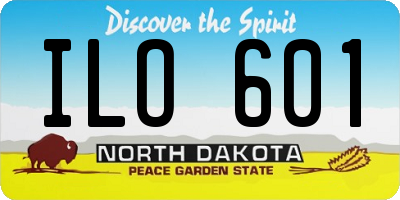 ND license plate ILO601