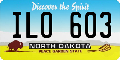 ND license plate ILO603