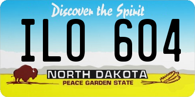ND license plate ILO604