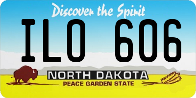 ND license plate ILO606