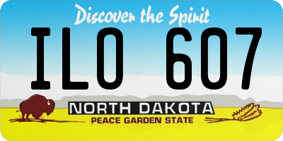 ND license plate ILO607