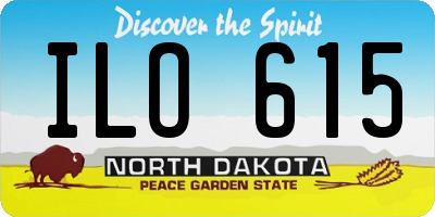 ND license plate ILO615