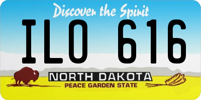 ND license plate ILO616