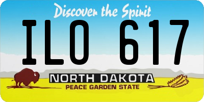 ND license plate ILO617