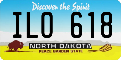 ND license plate ILO618