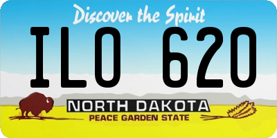 ND license plate ILO620