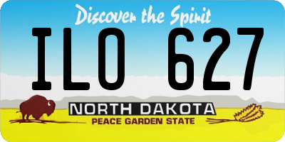 ND license plate ILO627