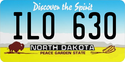 ND license plate ILO630