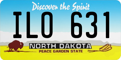 ND license plate ILO631