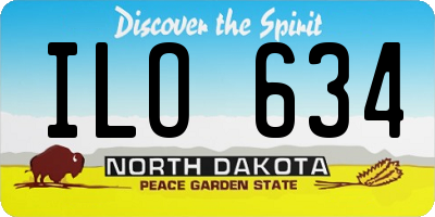 ND license plate ILO634