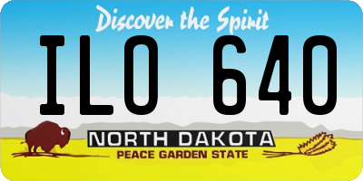ND license plate ILO640