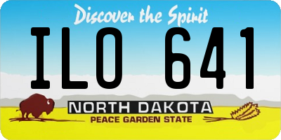 ND license plate ILO641
