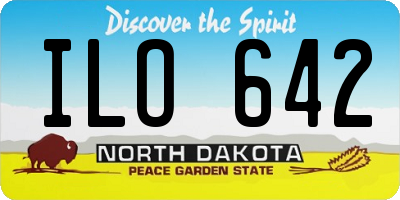 ND license plate ILO642