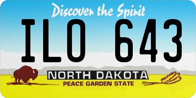 ND license plate ILO643