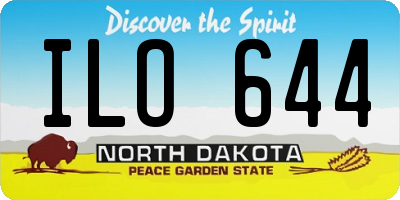ND license plate ILO644