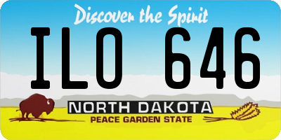 ND license plate ILO646