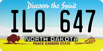 ND license plate ILO647