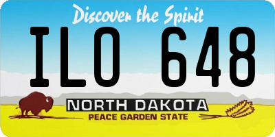ND license plate ILO648