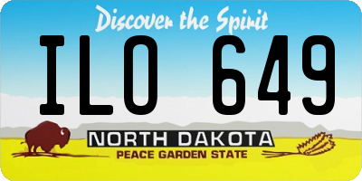 ND license plate ILO649