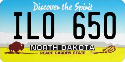 ND license plate ILO650