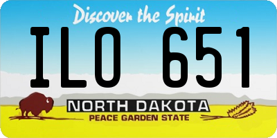ND license plate ILO651