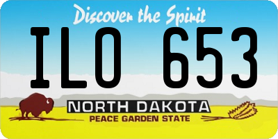 ND license plate ILO653
