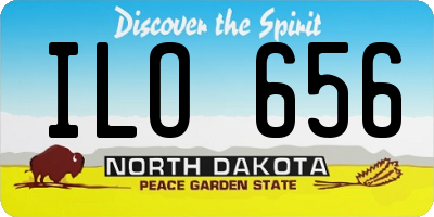 ND license plate ILO656