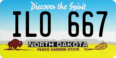 ND license plate ILO667