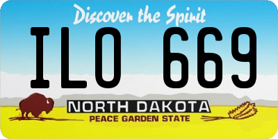 ND license plate ILO669