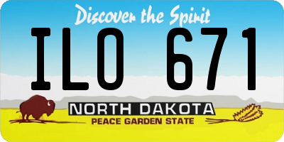 ND license plate ILO671