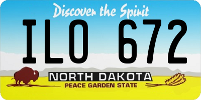 ND license plate ILO672