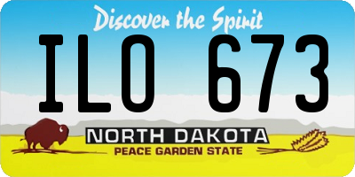 ND license plate ILO673