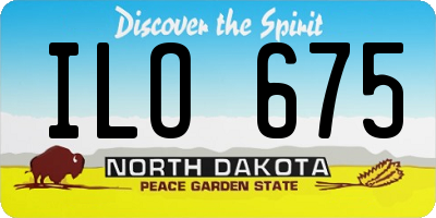 ND license plate ILO675