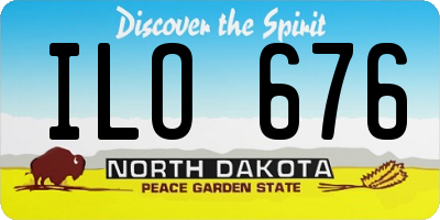 ND license plate ILO676
