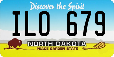 ND license plate ILO679