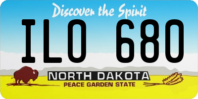 ND license plate ILO680