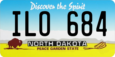 ND license plate ILO684